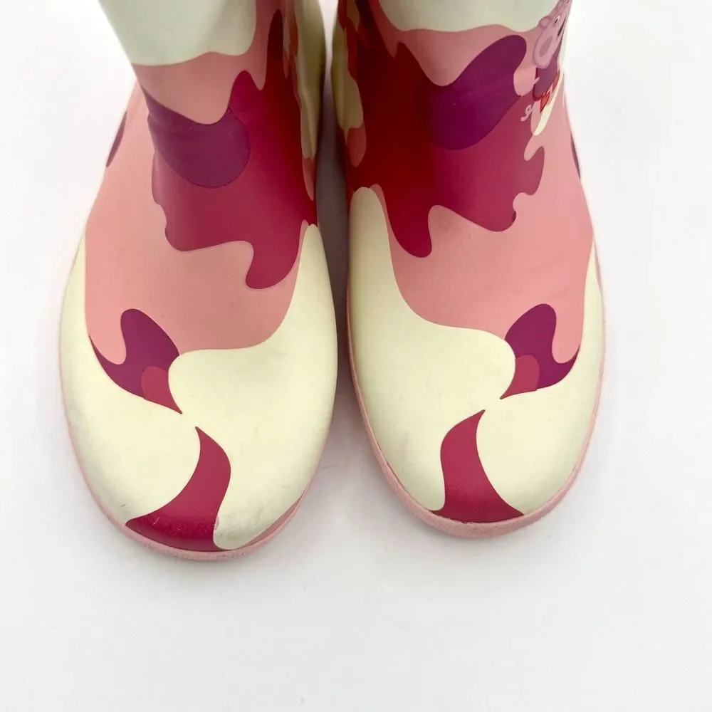 Hunter x Peppa Pig Girls Rain Boots Pink Camo Size 13/1 EU 31 VGUC
